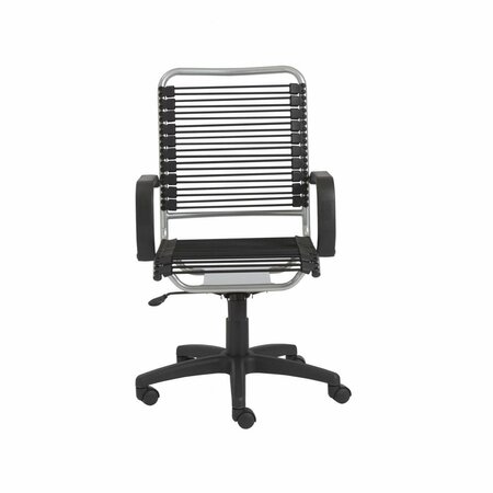 HOMEROOTS 43 in. Round Bungee Cord High Back Office Chair Chrome & Black 400767